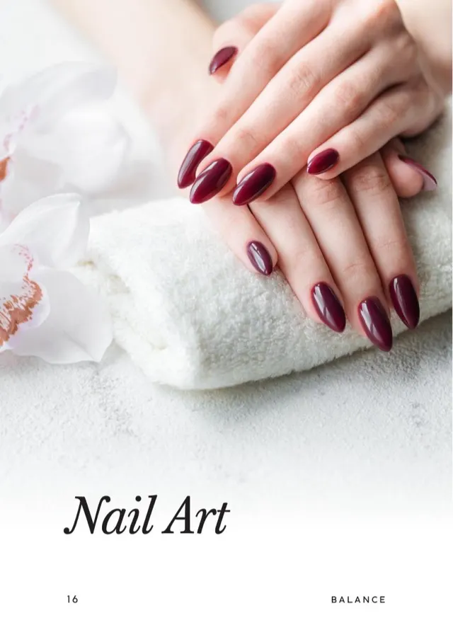 Pagina de secțiune Nail Art din meniul de servicii Balance