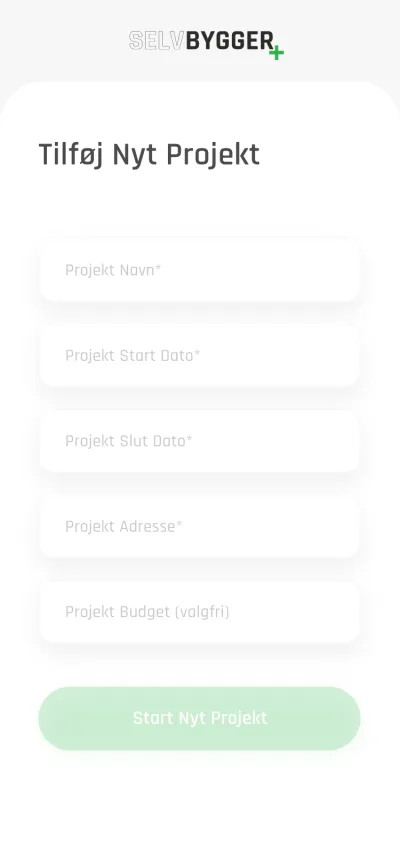 Crearea unui proiect nou de renovare